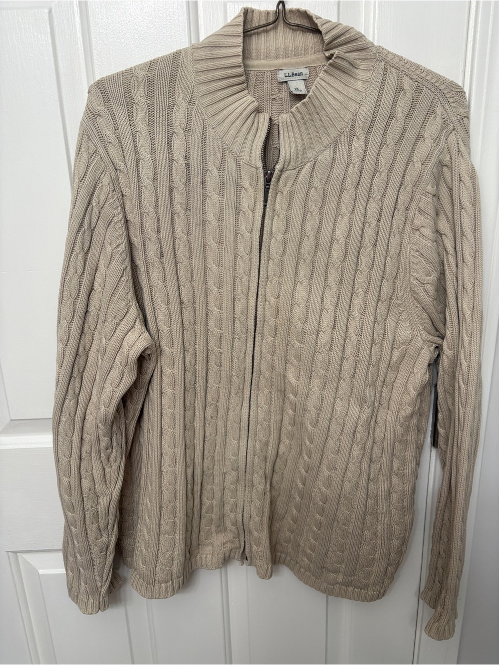 Vintage L.L. Bean Cable-Knit Full Zip Sweater